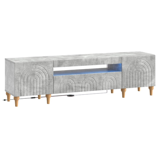 LED TV Cabinet ALKMAAR 153 x 35 x 43 cm Concrete Grey