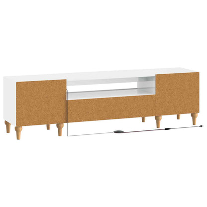LED TV Cabinet High Gloss White Engineered Wood