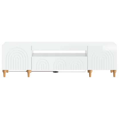LED TV Cabinet High Gloss White Engineered Wood