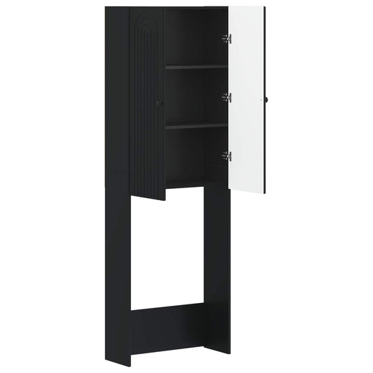 Toilet Cabinet ALKMAAR Black 66 x 25.5 x 190 cm Engineered Wood