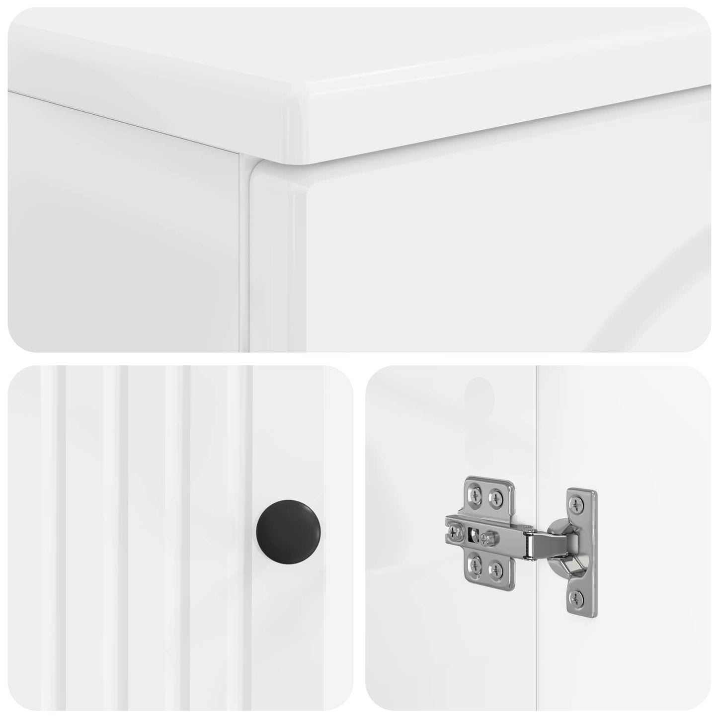 Toilet Cabinet ALKMAAR High Gloss White 66 x 25.5 x 190 cm