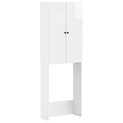 Toilet Cabinet ALKMAAR High Gloss White 66 x 25.5 x 190 cm