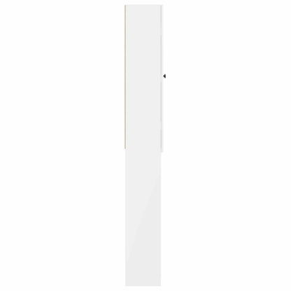 Toilet Cabinet ALKMAAR High Gloss White 66 x 25.5 x 190 cm