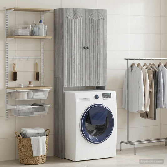 Toilet Cabinet ALKMAAR Grey Sonoma 66 x 25.5 x 190 cm