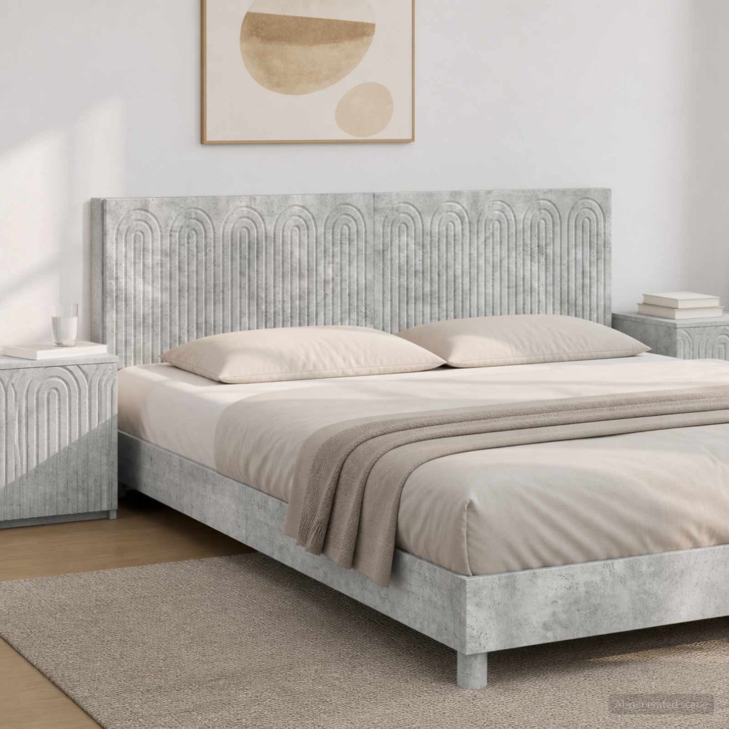 Wall-Mounted Headboard ALKMAAR Concrete Grey Engineered Wood