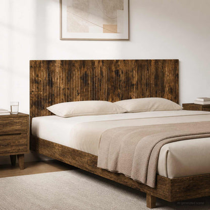 Wall-Mounted Headboard ALKMAAR Smoked Oak Engineered Wood