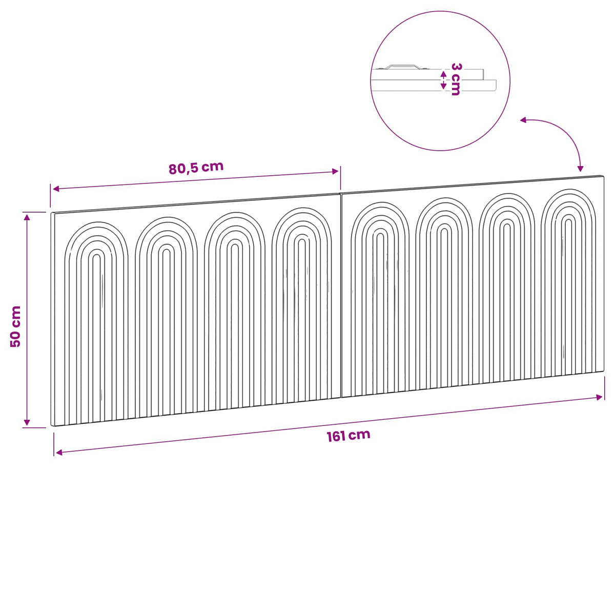 Wall-Mounted Headboard ALKMAAR Grey Sonoma Engineered Wood