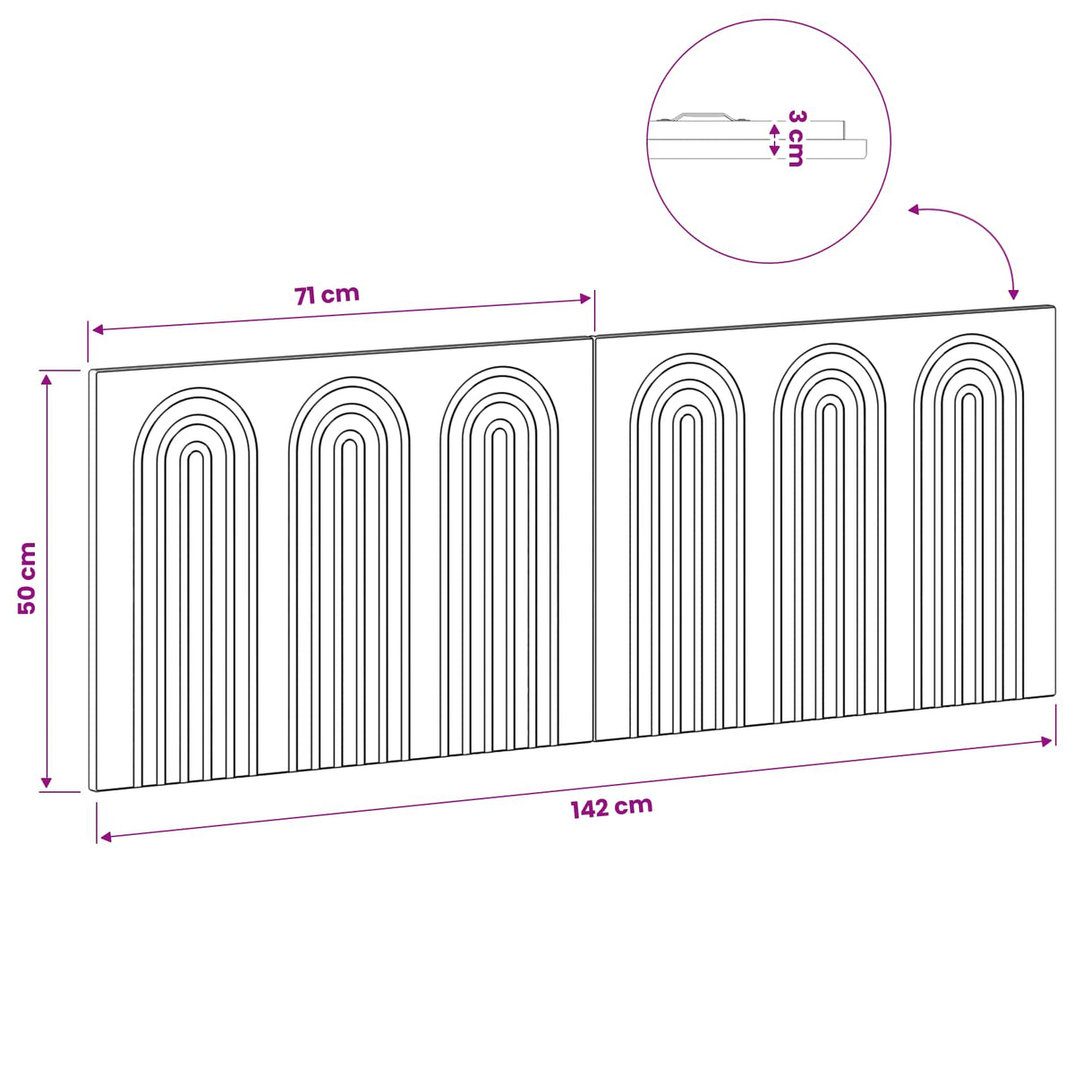 Wall-Mounted Headboard ALKMAAR Black Engineered Wood