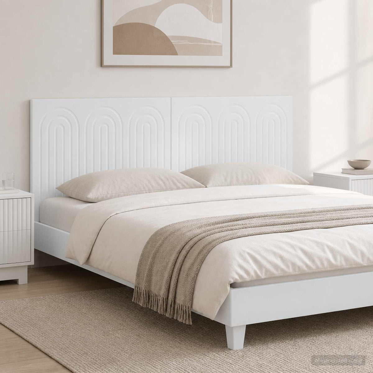 Wall-Mounted Headboard ALKMAAR White Engineered Wood