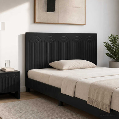 Wall-Mounted Headboard ALKMAAR Black Engineered Wood
