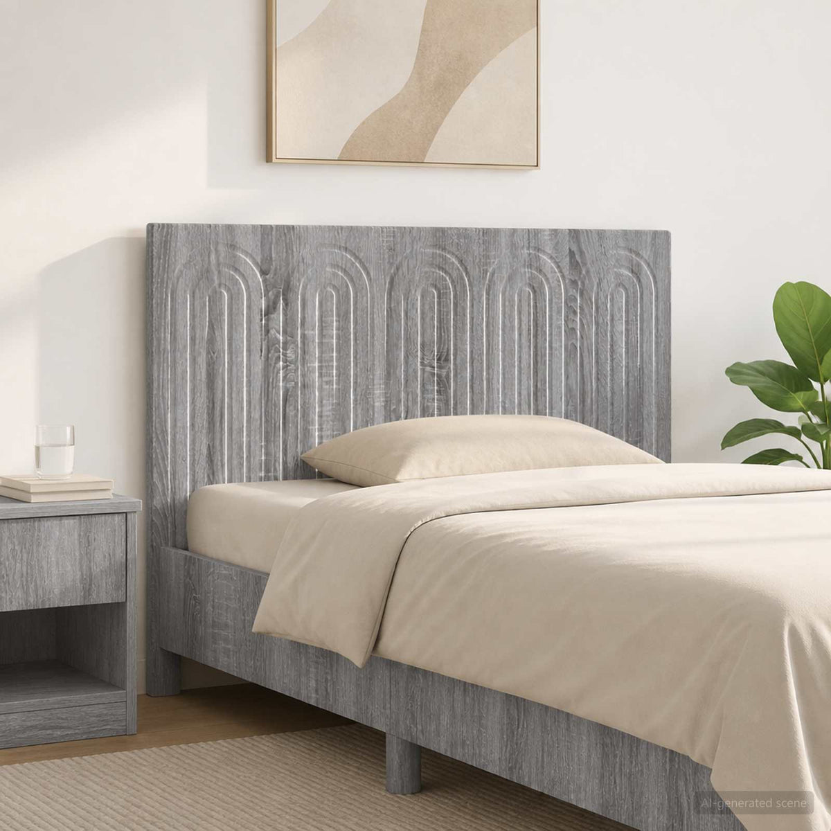 Wall-Mounted Headboard ALKMAAR Grey Sonoma Engineered Wood