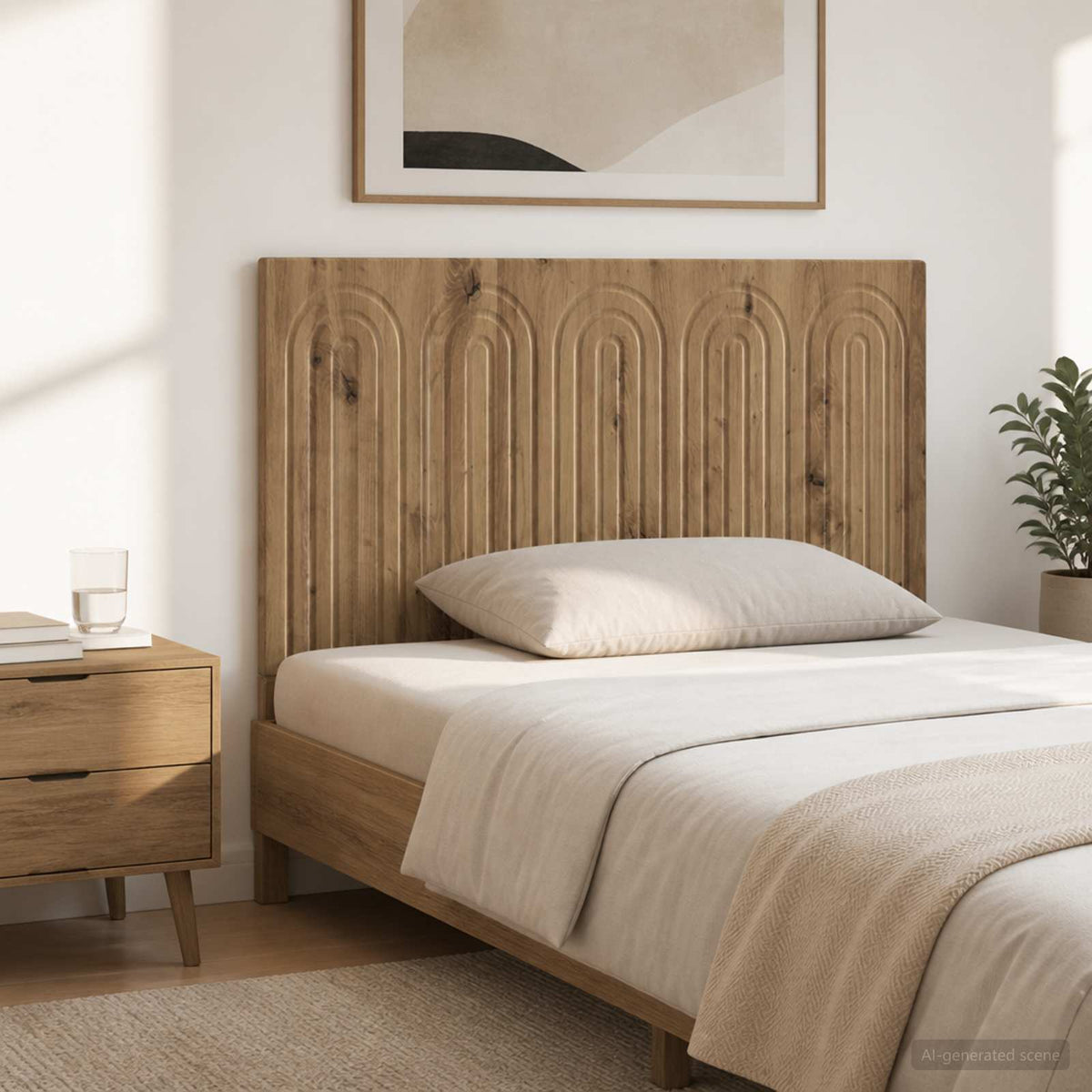 Wall-Mounted Headboard ALKMAAR Artisan Oak Engineered Wood