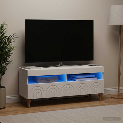 LED TV Cabinet White Engineered Wood