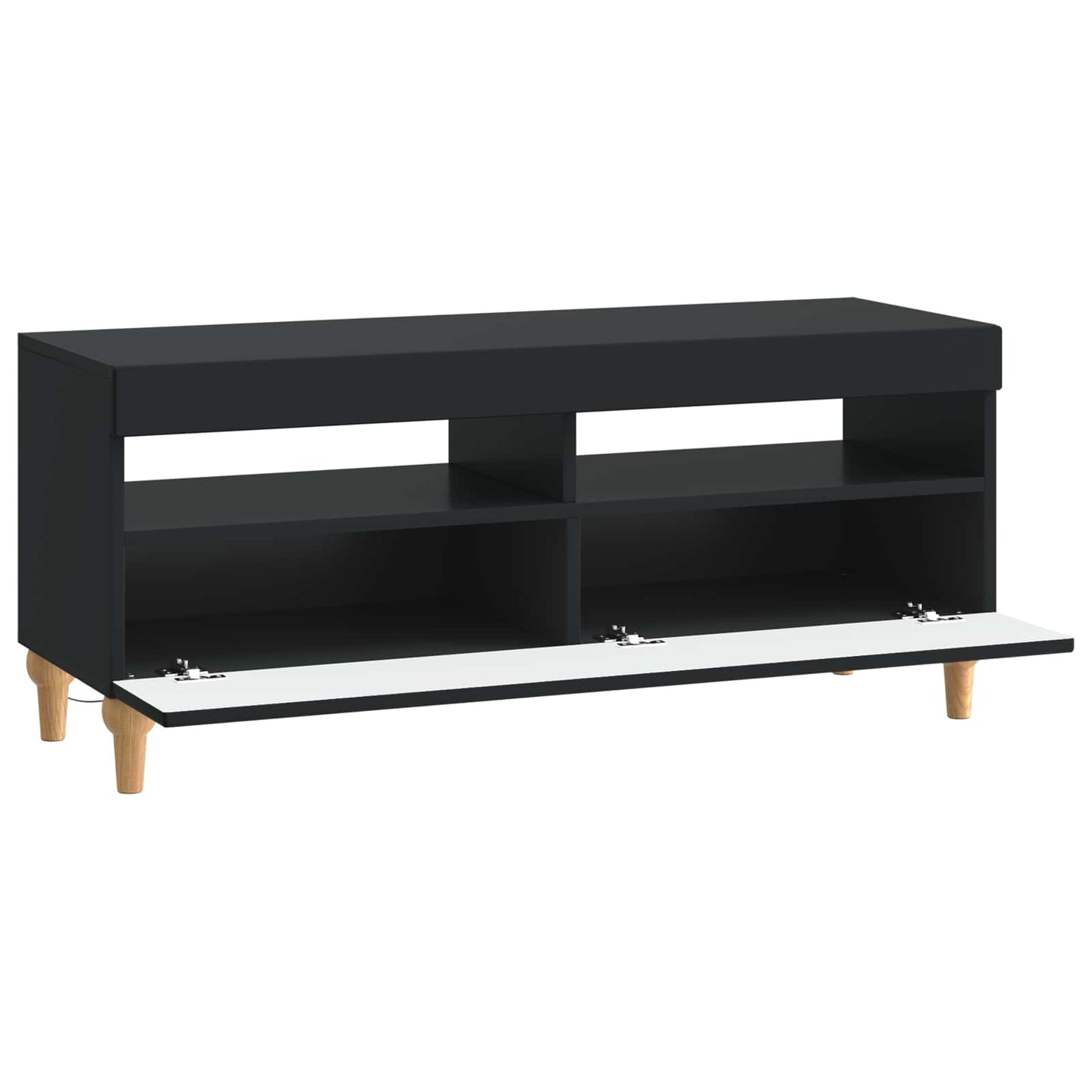 LED TV Cabinet Black Engineered Wood