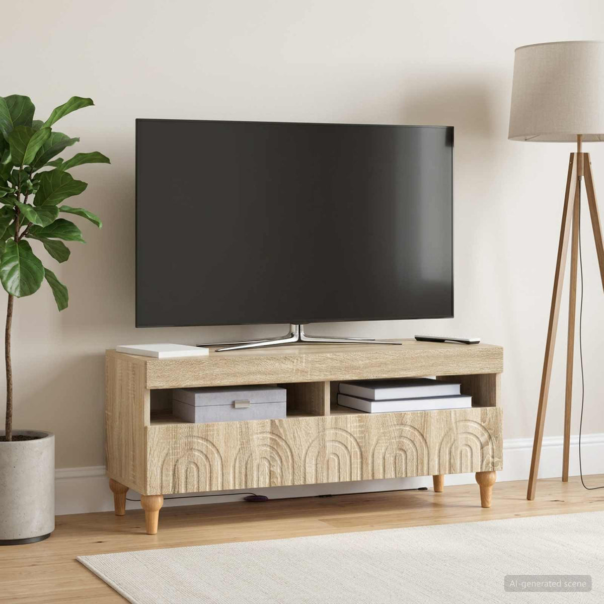 LED TV Cabinet Sonoma Oak Engineered Wood
