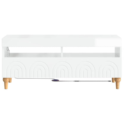 LED TV Cabinet High Gloss White Engineered Wood