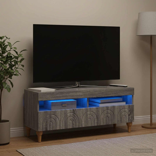 LED TV Cabinet ALKMAAR 100 x 35 x 43 cm Grey Sonoma