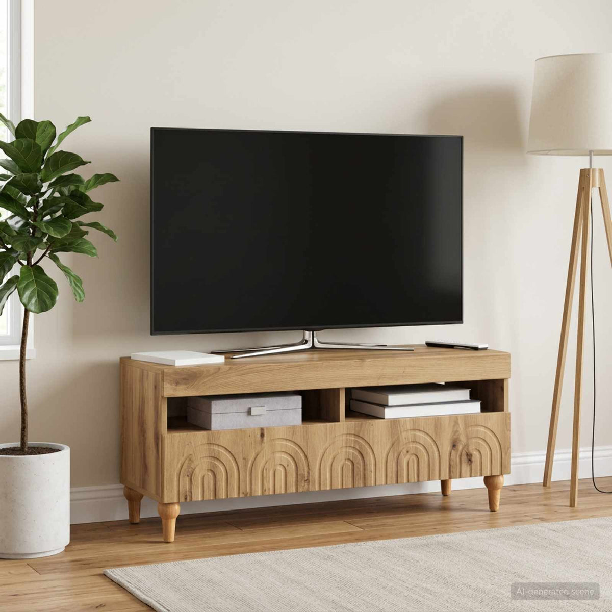 LED TV Cabinet Artisan Oak Engineered Wood