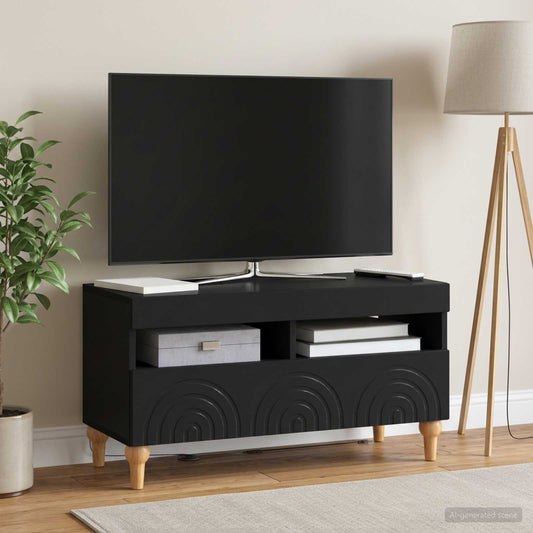 LED TV Cabinet ALKMAAR 81 x 35 x 43 cm Black Engineered Wood