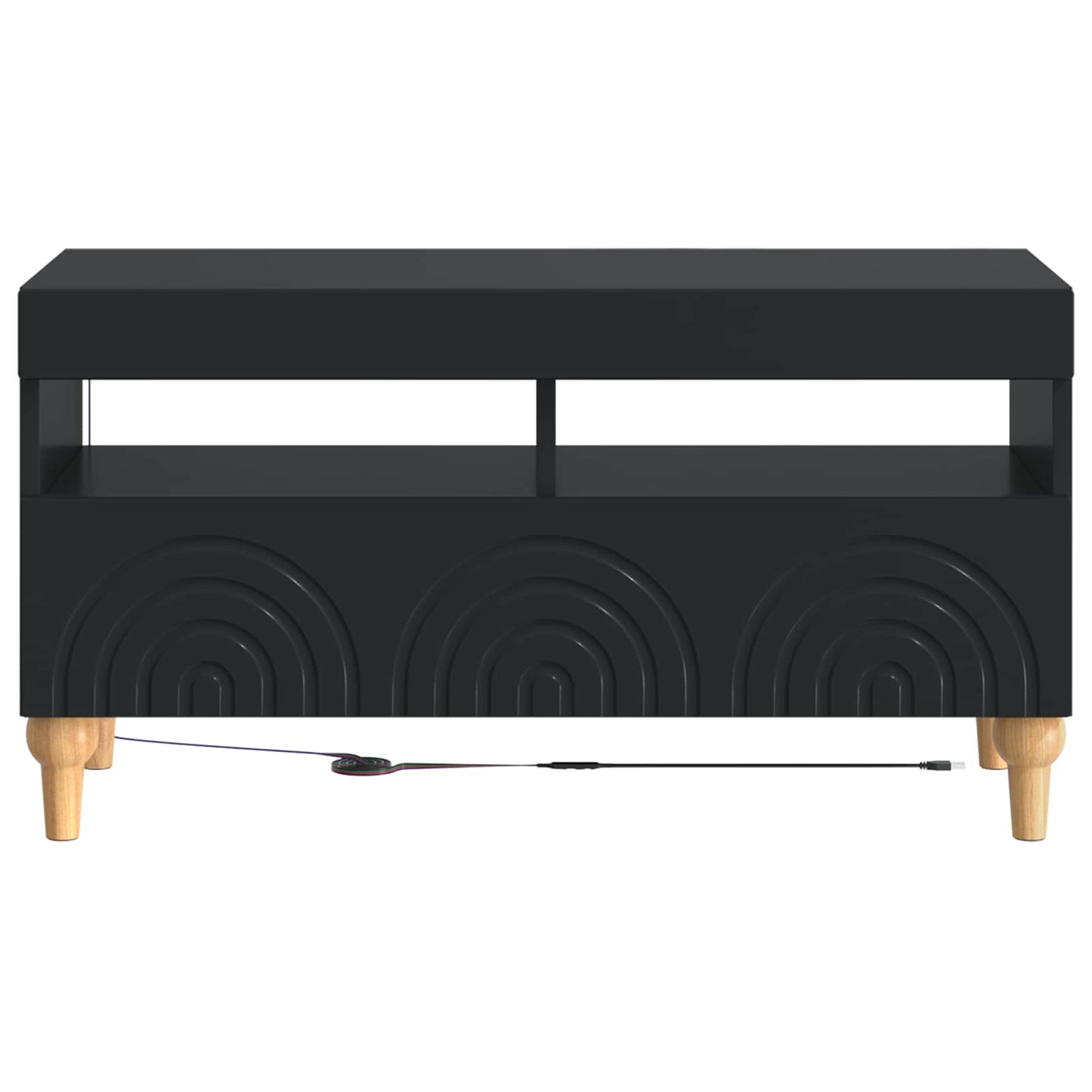 LED TV Cabinet Black Engineered Wood