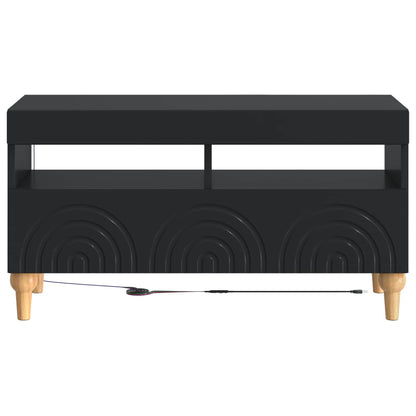 LED TV Cabinet Black Engineered Wood