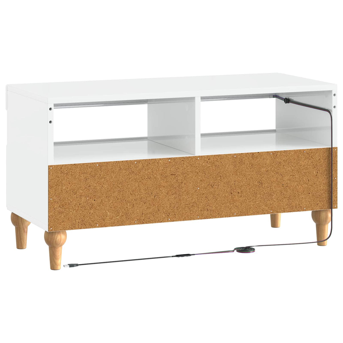 LED TV Cabinet High Gloss White Engineered Wood