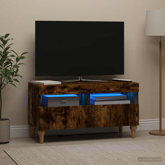 LED TV Cabinet ALKMAAR 81 x 35 x 43 cm Smoked Oak