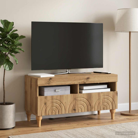 LED TV Cabinet ALKMAAR 81 x 35 x 43 cm Artisan Oak