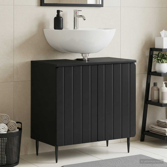 Bathroom Sink Cabinet ZWOLLE Black 59.5 x 31.5x 59 cm