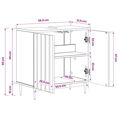 Bathroom Sink Cabinet ZWOLLE Black 59.5 x 31.5x 59 cm