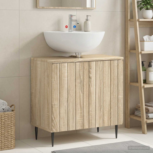 Bathroom Sink Cabinet ZWOLLE Sonoma Oak 59.5 x 31.5x 59 cm