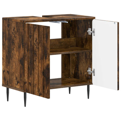 Bathroom Sink Cabinet ZWOLLE Smoked Oak 59.5 x 31.5x 59 cm