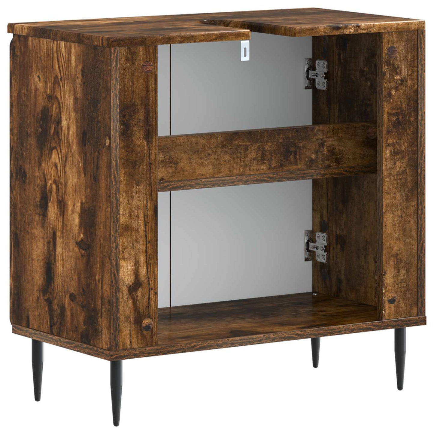 Bathroom Sink Cabinet ZWOLLE Smoked Oak 59.5 x 31.5x 59 cm