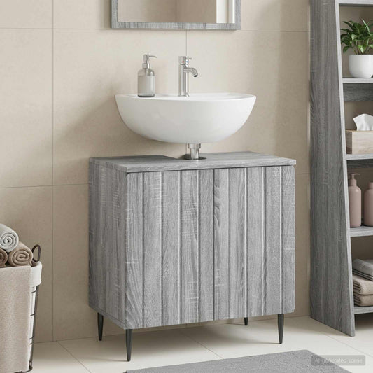Bathroom Sink Cabinet ZWOLLE Grey Sonoma 59.5 x 31.5x 59 cm