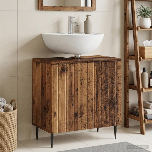 Bathroom Sink Cabinet ZWOLLE Old Wood 59.5 x 31.5x 59 cm