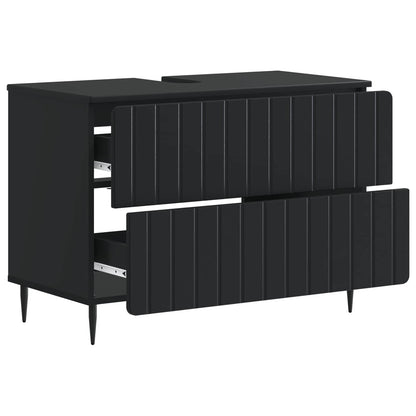 Bathroom Sink Cabinet ZWOLLE Black 82 x 41x 58.5 cm