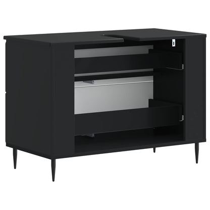 Bathroom Sink Cabinet ZWOLLE Black 82 x 41x 58.5 cm