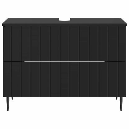Bathroom Sink Cabinet ZWOLLE Black 82 x 41x 58.5 cm