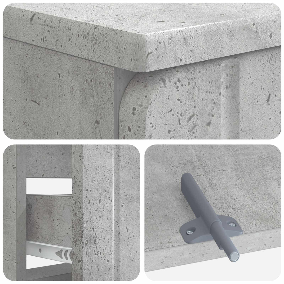 Bathroom Sink Cabinet ZWOLLE Concrete Grey 82 x 41x 58.5 cm