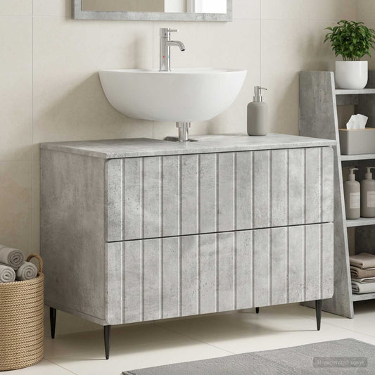 Bathroom Sink Cabinet ZWOLLE Concrete Grey 82 x 41x 58.5 cm