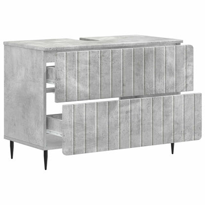 Bathroom Sink Cabinet ZWOLLE Concrete Grey 82 x 41x 58.5 cm