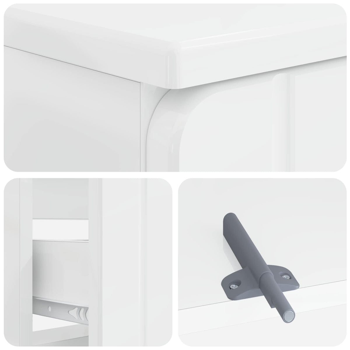 Bathroom Sink Cabinet ZWOLLE High Gloss White 82 x 41x 58.5 cm