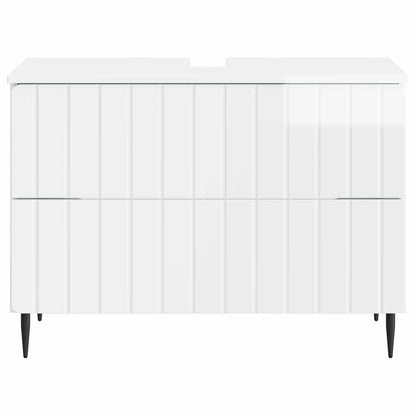 Bathroom Sink Cabinet ZWOLLE High Gloss White 82 x 41x 58.5 cm