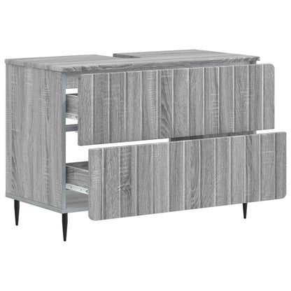 Bathroom Sink Cabinet ZWOLLE Grey Sonoma 82 x 41x 58.5 cm