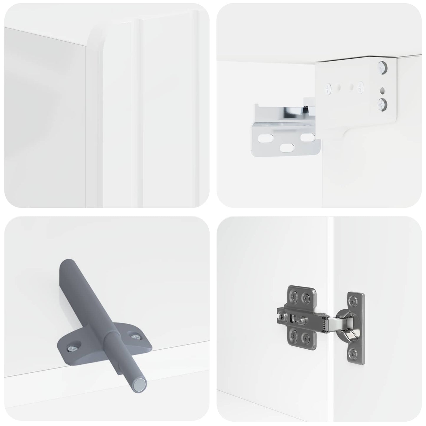 Bathroom Wall Cabinet ZWOLLE High Gloss White 30 x 31 x 63 cm