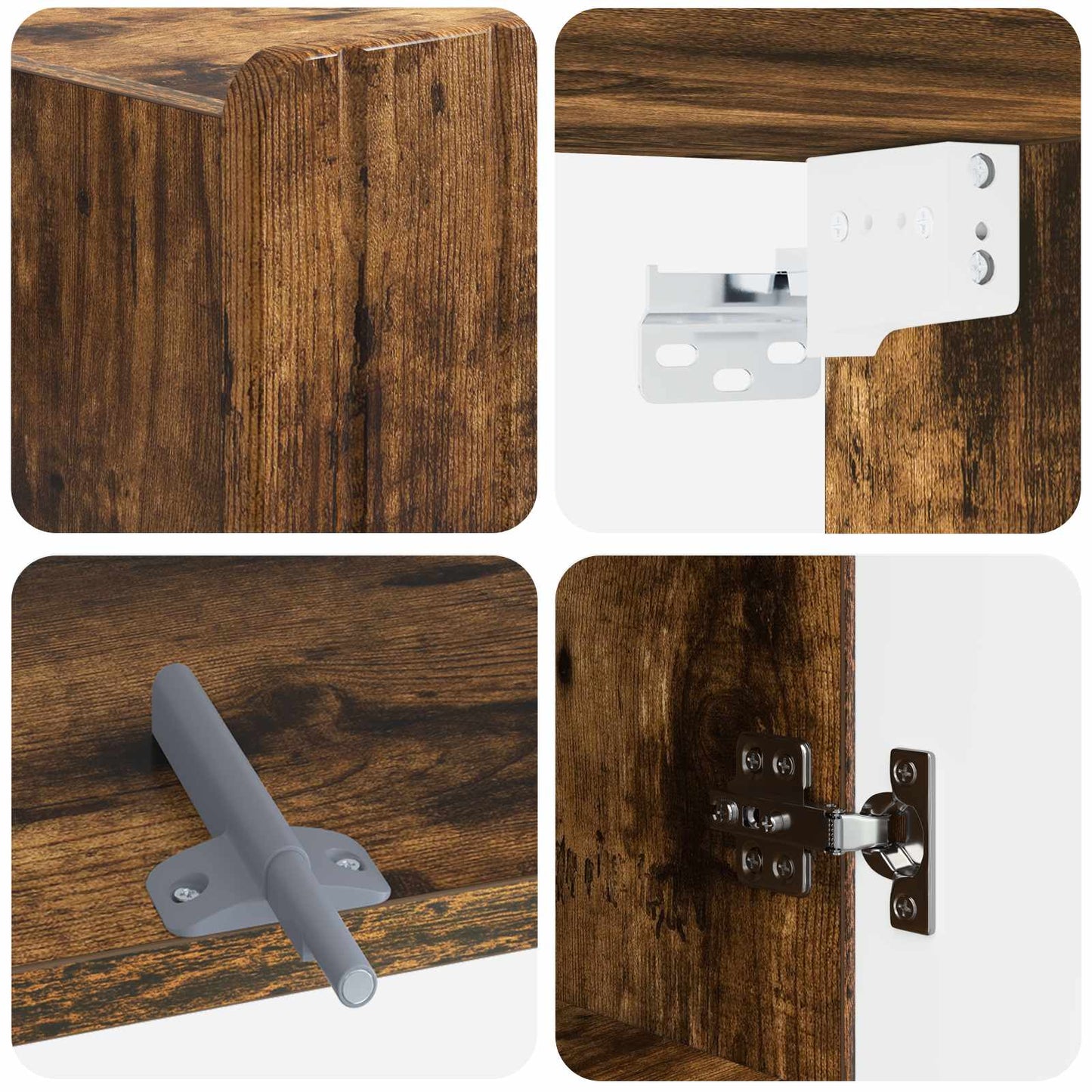 Bathroom Wall Cabinet ZWOLLE Smoked Oak 30 x 31 x 63 cm