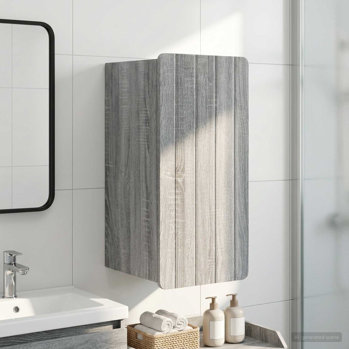 Bathroom Wall Cabinet ZWOLLE Grey Sonoma 30 x 31 x 63 cm
