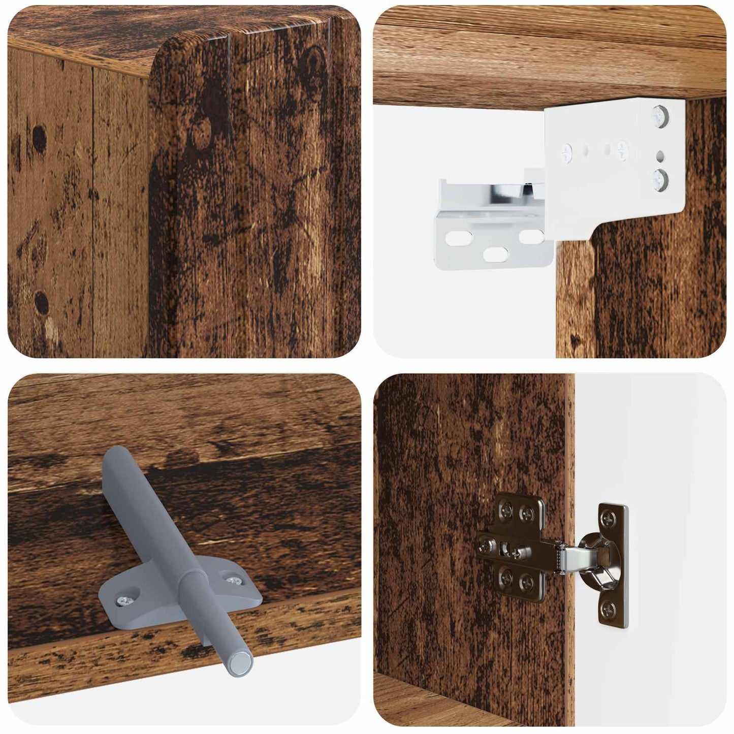 Bathroom Wall Cabinet ZWOLLE Old Wood 30 x 31 x 63 cm