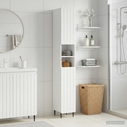 Bathroom Cabinet with Open Shelf ZWOLLE White