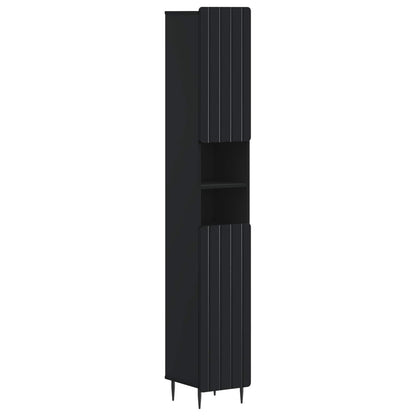 Bathroom Cabinet with Open Shelf ZWOLLE Black